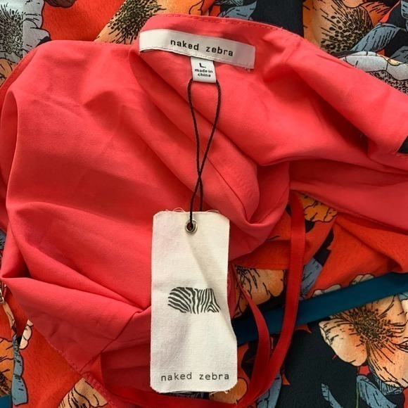 NAKED ZEBRA Red Floral Ruffle Tie-Waist Jumpsuit - NWT - Picture 15 of 15
